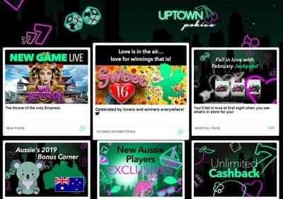 Uptown pokies homepage
